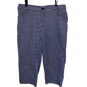 Women's American Sweetheart Capri Pants Size 14 Blue Gingham